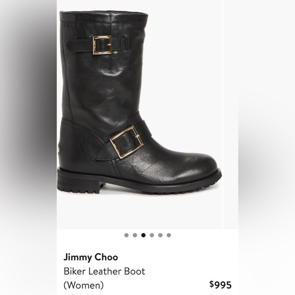 Jimmy Choo Shoes - Jimmy Choo Women’s Black Leather Moto Boots